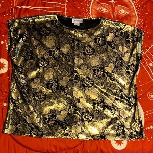 Vintage Joanna Plus Women’s Black & Gold Top 22W